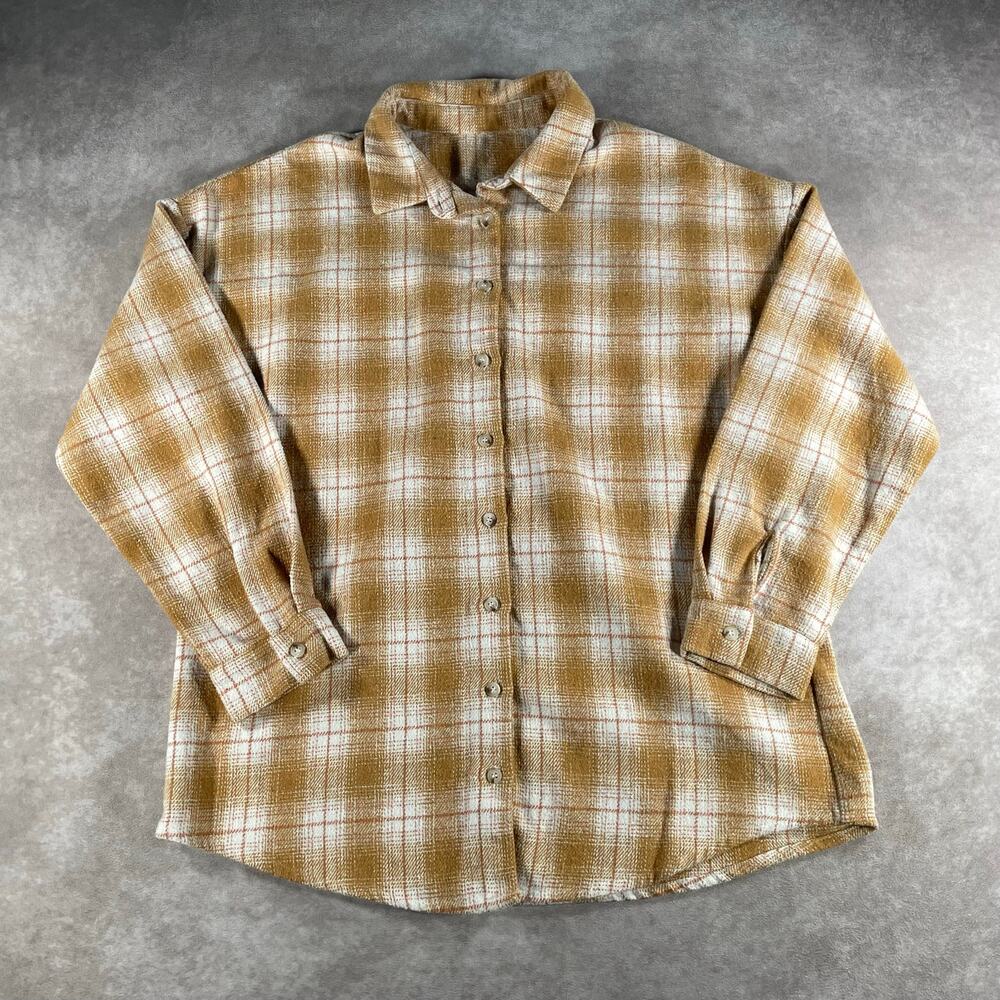 Unbranded Soft Cozy Yellow And Cream Button Down Mens Medium